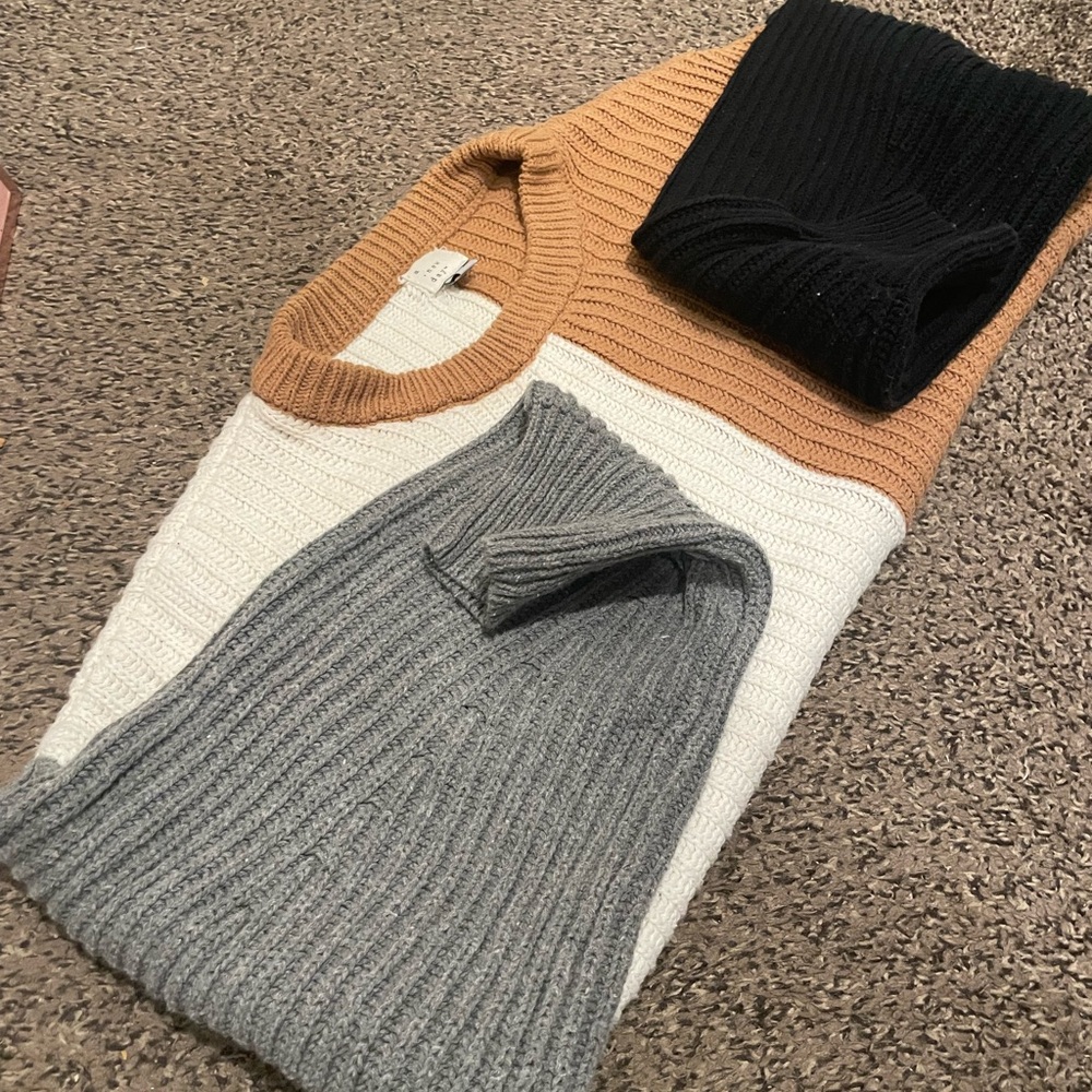 Cozy multi block sweater